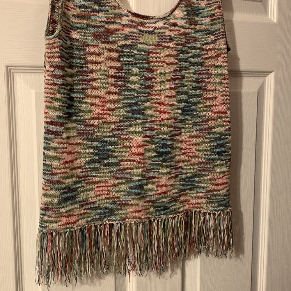 Jack Multicolored Top With Fringe, Size M - image 3